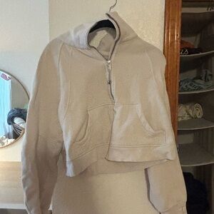 Lululemon Athletica Scuba Funnel Neck M/L Off-White Zip-Up Jacket